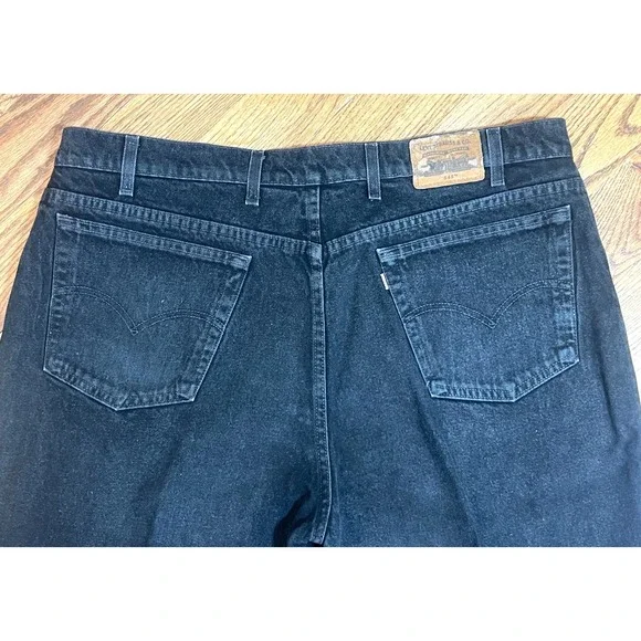 Vintage 90s Levis 545 Jeans Mens 44x32 Black Orange Tab Loose Fit‎ Baggy Mexico - Picture 5 of 12